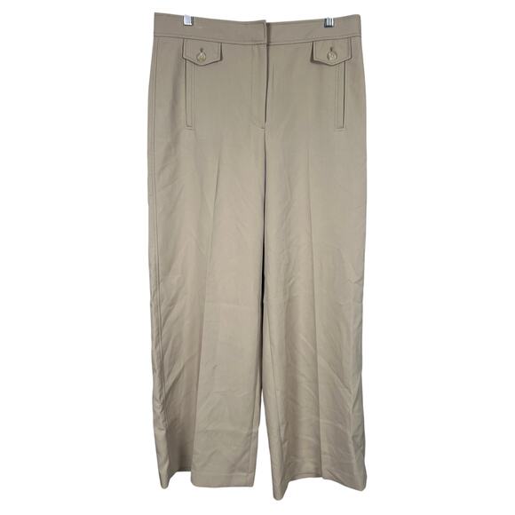 Ann Taylor NWT The Wide Leg High Rise Polyester Size 8 Beige - Picture 1 of 8
